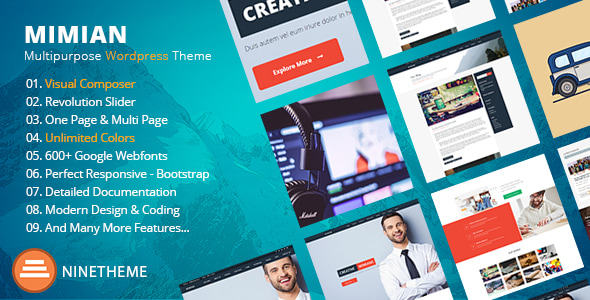 Mimian – 商业 WordPress Onepage