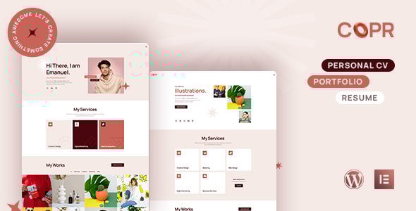 Copr – 一页个人作品集、简历和简历 WordPress 主题