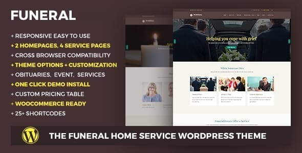 殡仪服务响应式 WordPress 主题