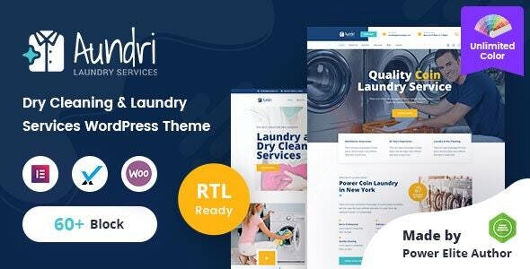 Aundri – 干洗服务 WordPress 主题 + RTL