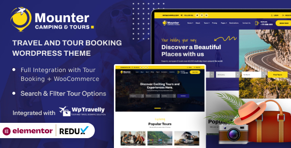 Mounter – 露营、旅行和旅游预订 WordPress 主题