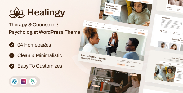 Healingy – 治疗与咨询心理学家WordPress主题