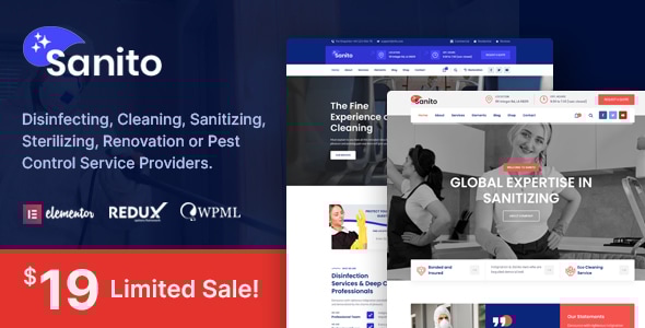 Sanito – 消毒和清洁 WordPress 主题
