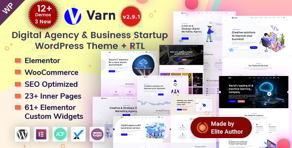 Varn – IT  SEO营销机构投资组合Elementor WordPress主题