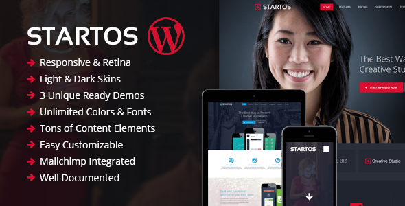 Startos – 现代应用登陆页面 WordPress 主题