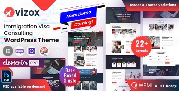Vizox – 移民签证 WordPress 主题