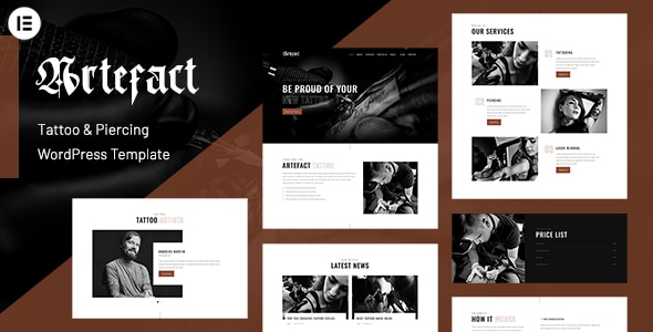 Artefact – Elementor 纹身穿孔工作室 WordPress 主题