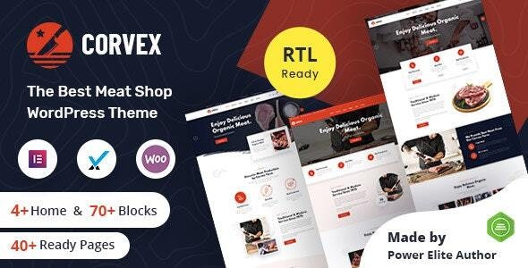 Corvex – 肉店WordPress主题 + RTL