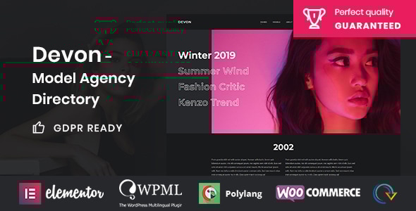 Devon – 模特经纪公司目录 WordPress 主题