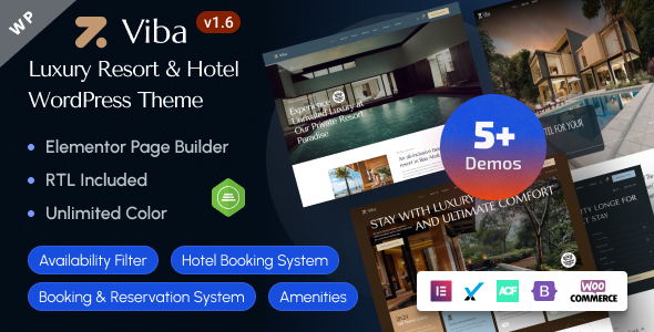 Viba – 豪华度假村和酒店 Elementor WordPress 主题