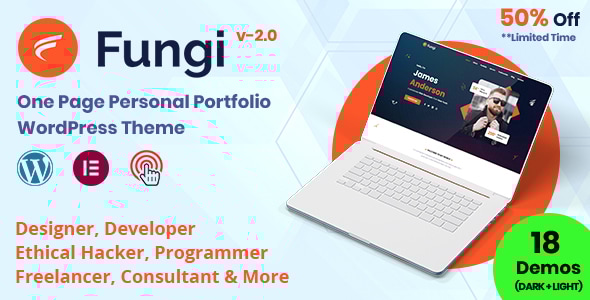 Fungi – 单页个人投资组合 WordPress 主题