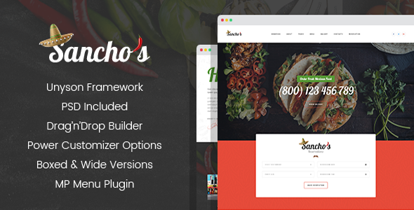 Sancho’s – 墨西哥餐厅 WordPress 主题