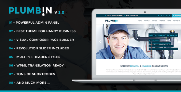 Plumbin – 管道和建筑 WordPress 主题