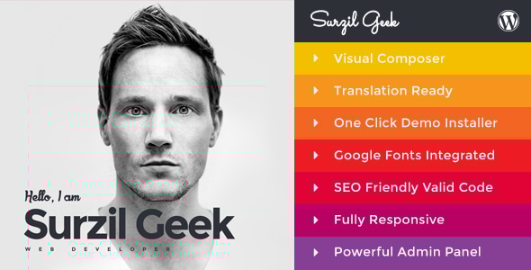 Geek – 个人简历和作品集WordPress主题