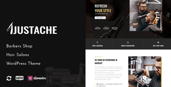 Justache – 理发店和沙龙的WordPress主题