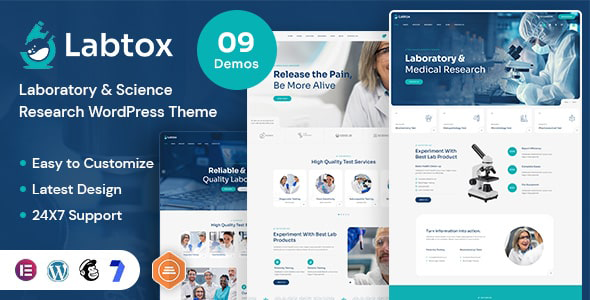 Labtox – 实验室与科学研究WordPress主题