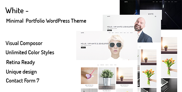 白色 – 最小投资组合 WordPress 主题
