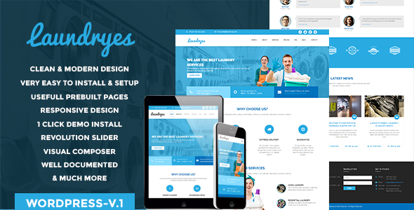 洗衣店 WordPress 主题