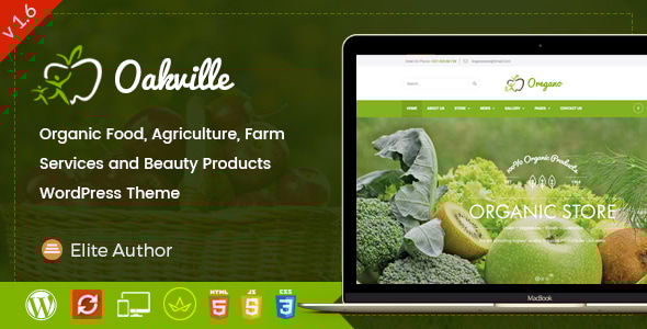 Oakville – 有机食品和美容产品 WP 主题