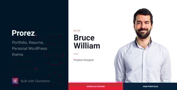 Prorez – 单页简历 WordPress 主题