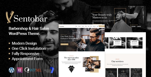 Sentobar – 理发店 WordPress 主题