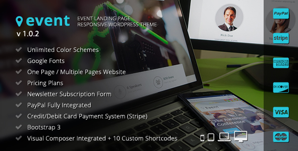 活动 – WordPress 登陆页面主题