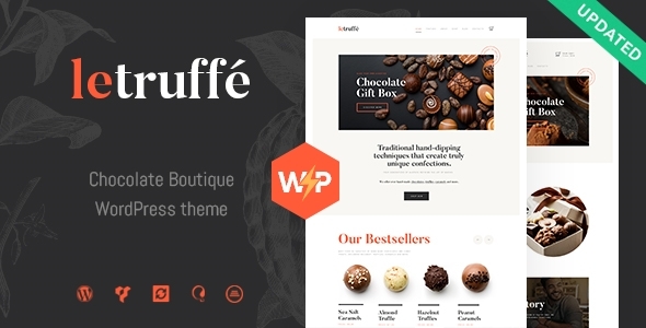 Le Truffe 餐厅 |巧克力糖果和糖果店WordPress主题