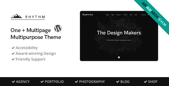 Rhythm – Clean Minimalist One  Multipage WordPress主题