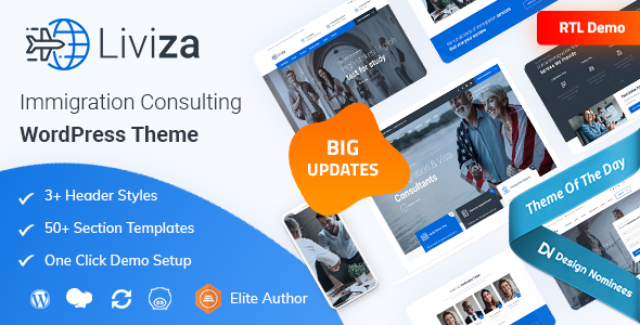 Liviza – 移民咨询 WordPress 主题 + RTL