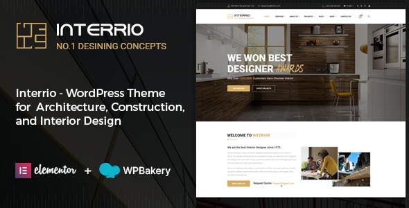 Interrio – 建筑和室内设计的 WordPress 主题
