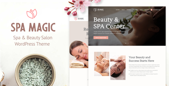 SpaMagic – 使用 Elementor Page Builder 的美容院 WordPress 主题