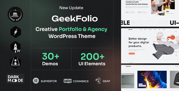 Geekfolio – Elementor创意组合和代理WordPress主题