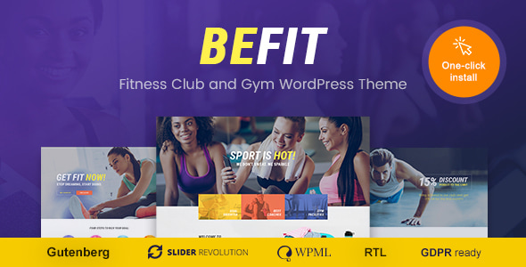 Be Fit – 健身房、瑜伽和健身中心的WordPress主题