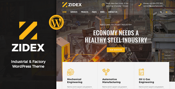 Zidex – 工业与工厂WordPress主题
