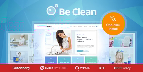 Be Clean – Cleaning Company, Maid Service  Laundry WordPress Theme