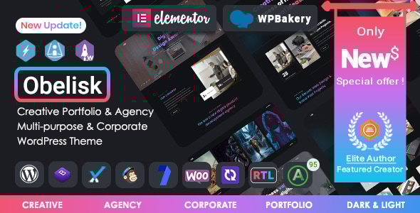 Obelisk – Agency Portfolio  Creative WordPress Theme