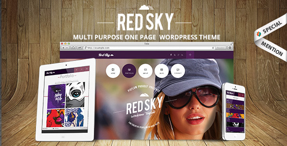 Red Sky – One Page Creative WordPress Theme