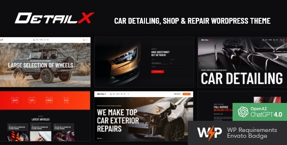 DetailX – 汽车细节、商店和维修主题