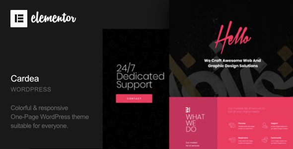 Cardea – Portfolio 单页 WordPress 主题