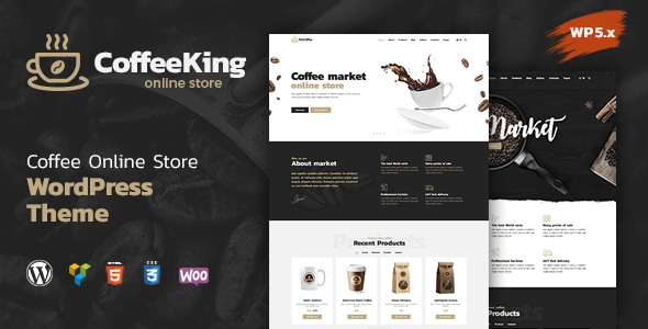 CoffeeKing – 咖啡店和饮料在线商店WordPress主题