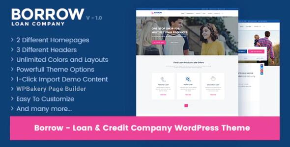 借款 – 贷款公司响应式 WordPress 主题