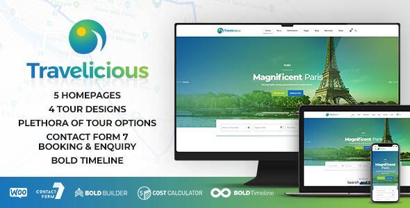 Travelicious – 旅行社 WordPress 主题