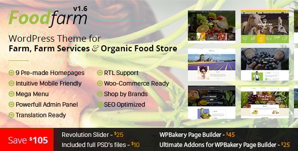 FoodFarm – 农场、农场服务和有机食品店的 WordPress 主题