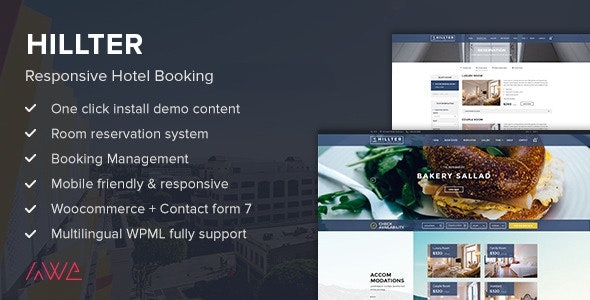 Hillter – 适用于 WordPress 的响应式酒店预订