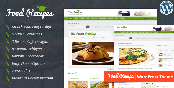 食物食谱 – WordPress 主题