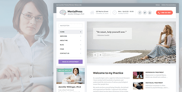 MentalPress — 医疗专业人员、心理学家和精神科医生的 WordPress 主题