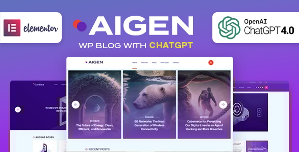 Aigen – AI 启发的 WordPress 博客主题