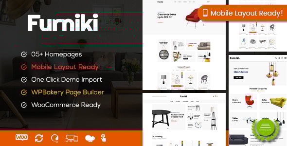 Furniki – 家具店和室内设计WordPress WooCommerce主题（移动布局就绪）