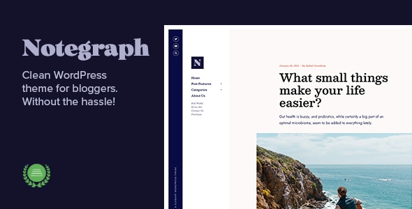 Notegraph – 独特的、基于排版的博客 WordPress 主题