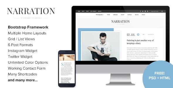 Narration – 响应式 WordPress 博客主题